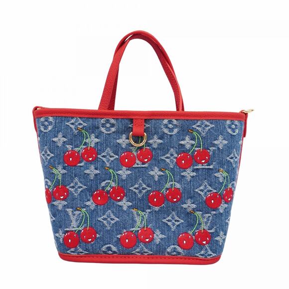 Louis Vuitton Denim Cherry Neverfull Inside Out BB LV x TM Murakami 2025 New - Picture 4 of 16